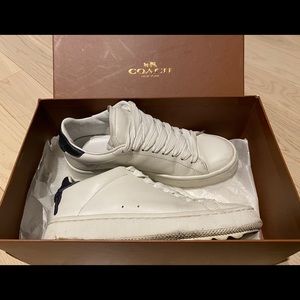 Coach White Leather Low Top Sneakers Womens
